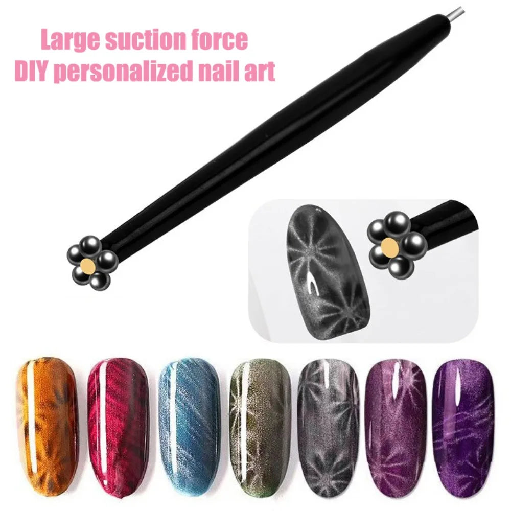 Double Headed Nail Art Magnet Stick Fancy Cat Eyes Magnet for Nail Gel Polish 3d Line Strip Effect Pro Strong Magnetic Pen Tools HIP