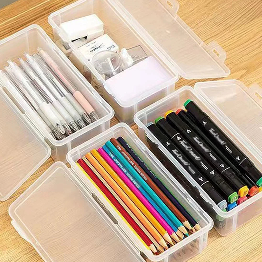 6-Pack Clear Plastic Storage Boxes with Hinged Lids Plastic Storage Boxes HIP