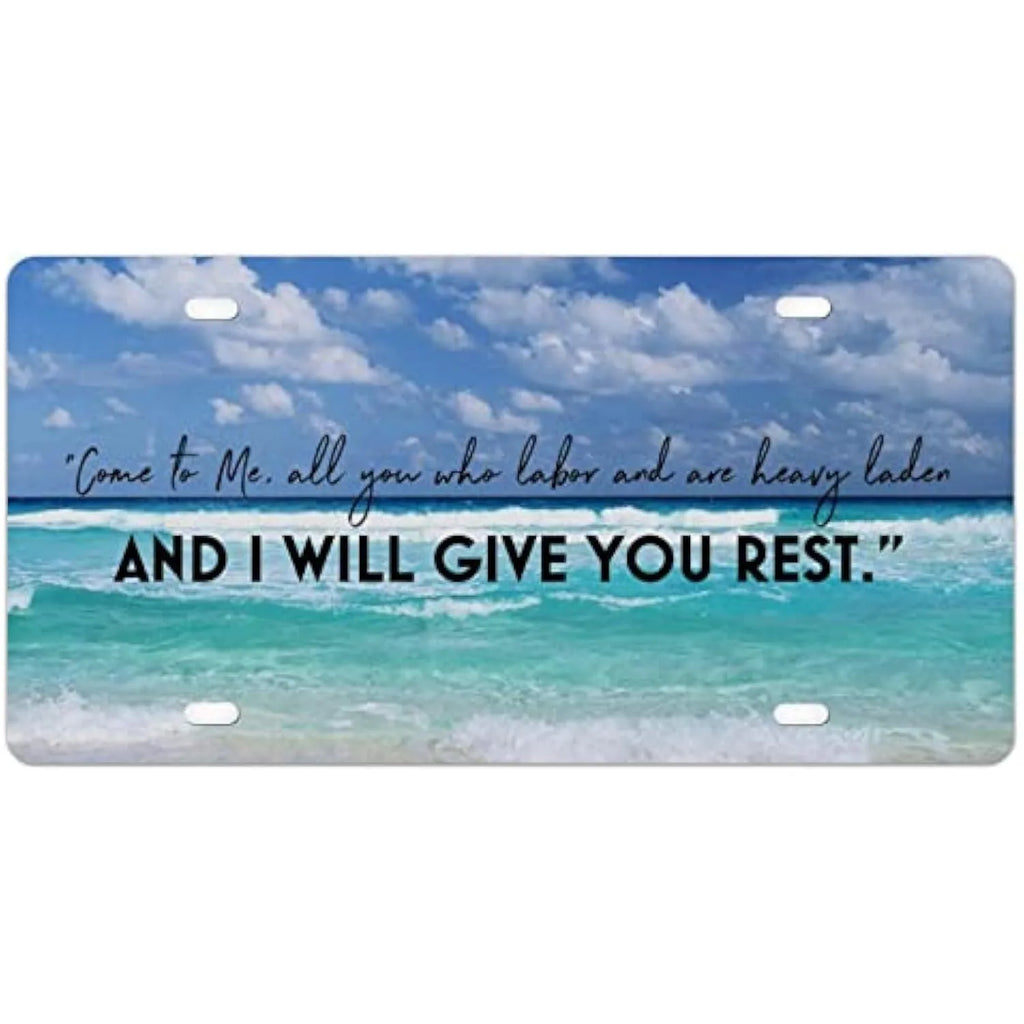 Christian Bible Verse Aluminum License Plate Cover 6x12 Decorative License Plate HIP 1
