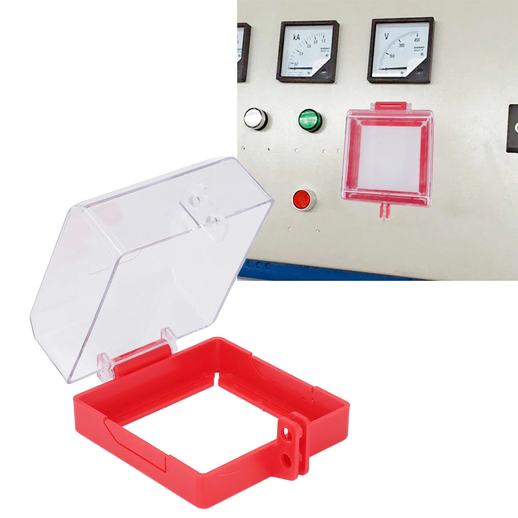 Push Button Lockout Cover Emergency Stop Button Cover Multipurpose Resistance Transparent PC Case for Workshop Factory HIP 105x105x63mm Other