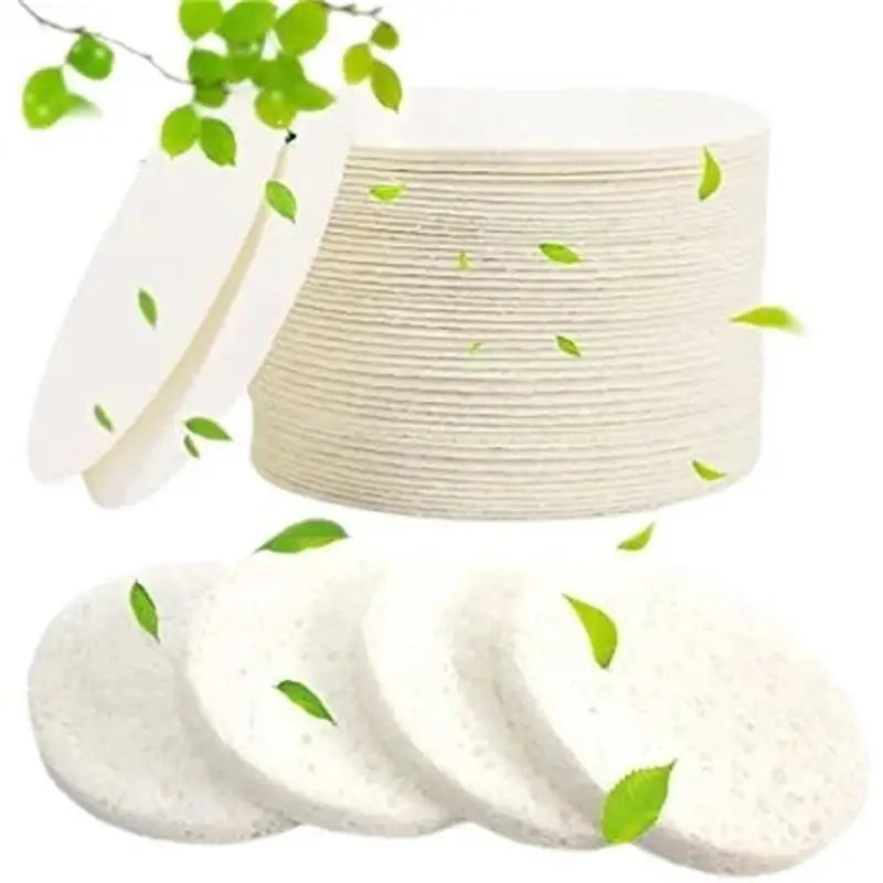 50-Pack White Round Face Cleansing & Exfoliating Sponges Facial Cleansing Sponges HIP SHE067-50white