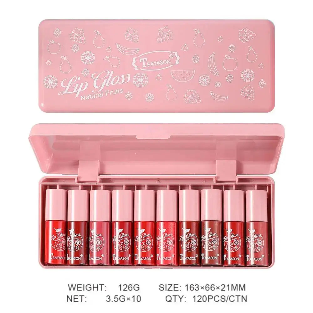 TEAYASON 10-Color Velvet Matte Lip Gloss Set – Waterproof Lip Gloss Set HIP