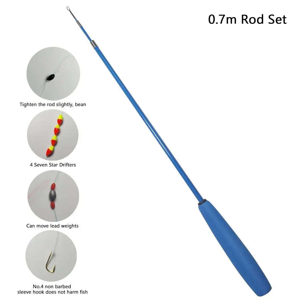 Telescopic Fishing Rod Kit – Glass Fibre Combo 0.7–2.1m Telescopic Fishing Rod HIP 0.7m Rod Set