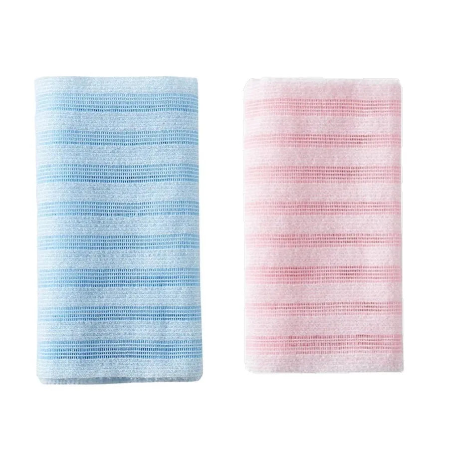 Japanese Exfoliating Bath Washcloth – Nylon Back Scrub Towel Exfoliating Bath Towel HIP PinkxBlue