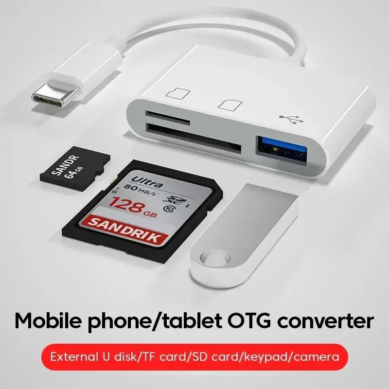 3-in-1 USB-C Hub – TF SD Card Reader & USB Adapter USB-C Hub Adapter HIP