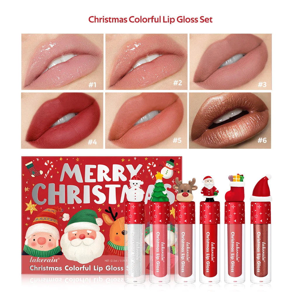 Christmas gift box Velvet Matte Lip Gloss Set 6 Pack Lip Tint Lip Stain Long Lasting Waterproof Cosmetic women's gift HIP 1set