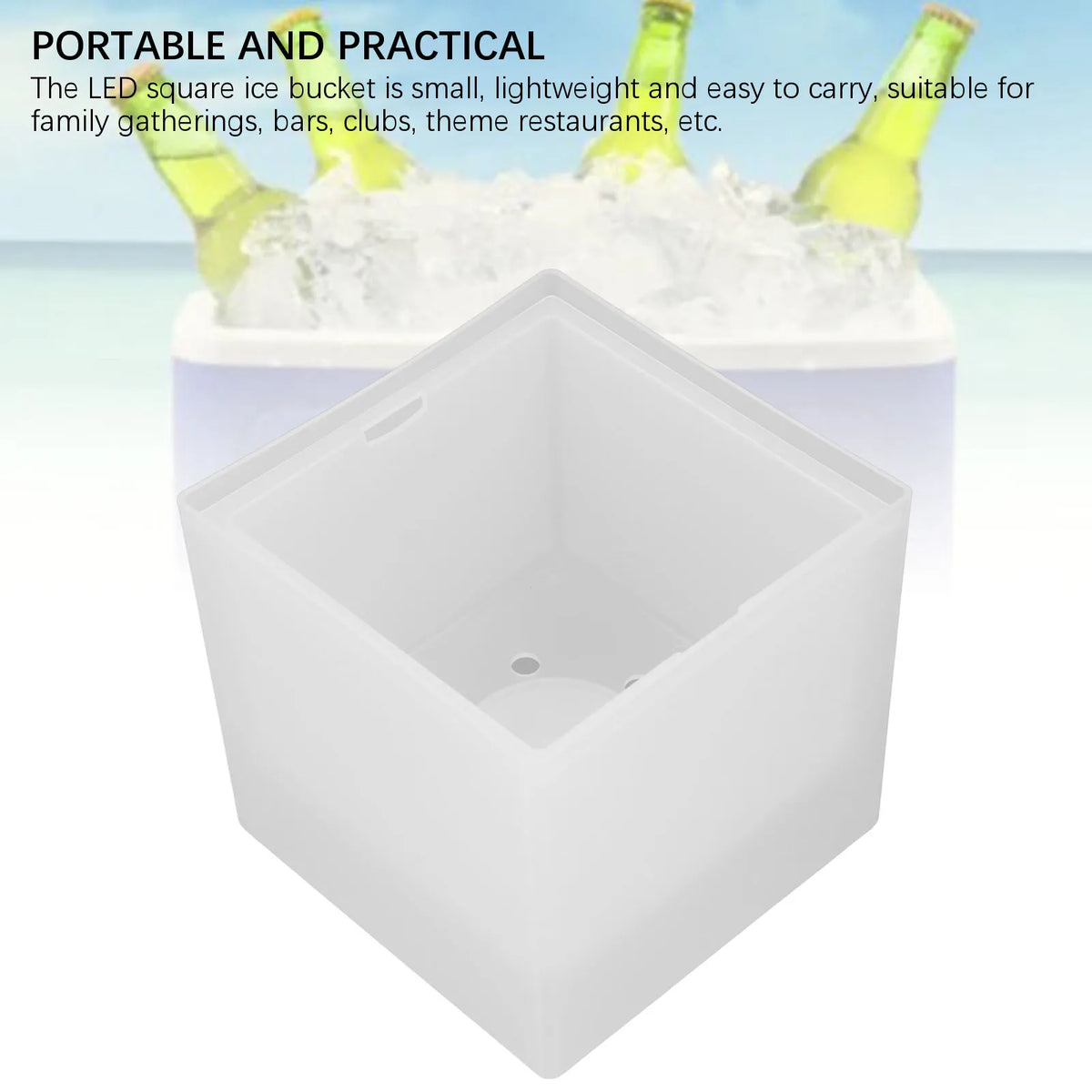 LED Ice Bucket 3.5L Large Capacity IP65 Water Proof 2 Layer for Champagne Drinks Beer KTV Parties Bar Home HIP