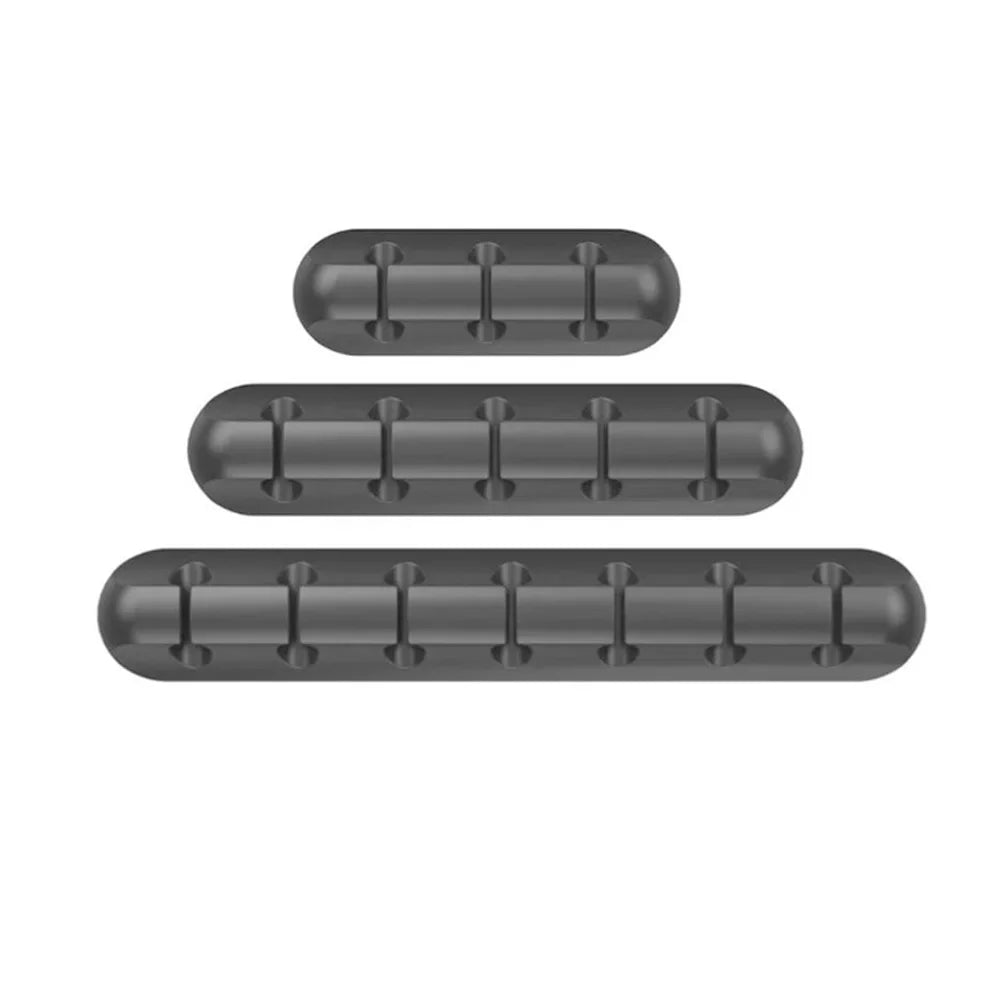 Self Adhesive Wire Management Clips Silicone Cable Cord Organizer USB Cable Winder for Mouse Keyboard Headset Car Phone HIP Black