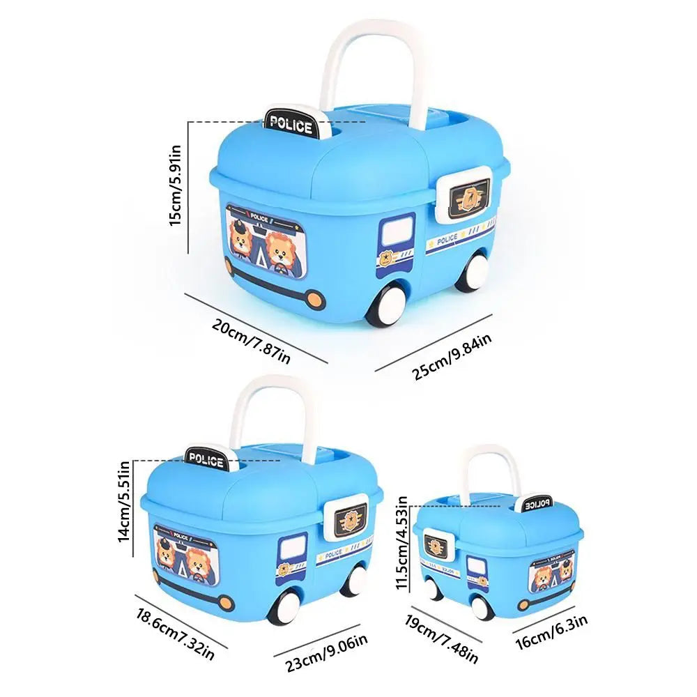Cartoon Car Storage Box with Handle & Wheels – 3 Sizes Plastic Storage Box HIP