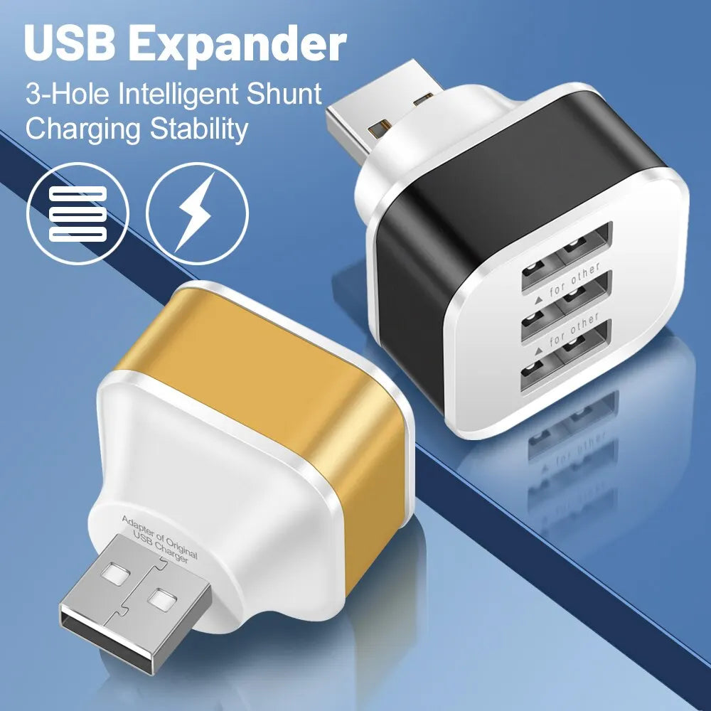 3-Port USB Splitter Hub – Car, Laptop & Tablet Adapter USB Hub Splitter HIP