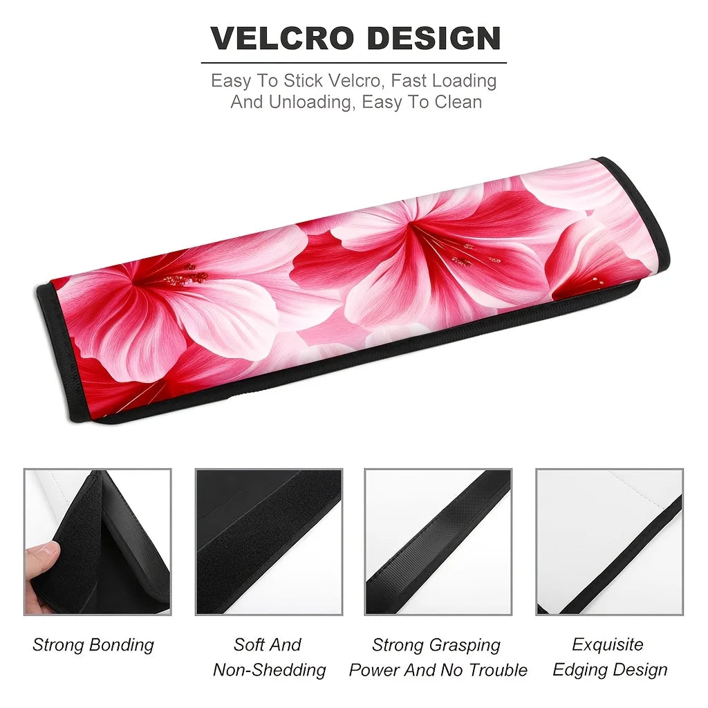 2pc Pink Hibiscus Car Seat Belt Covers – Universal Fit Seat Belt Cover HIP