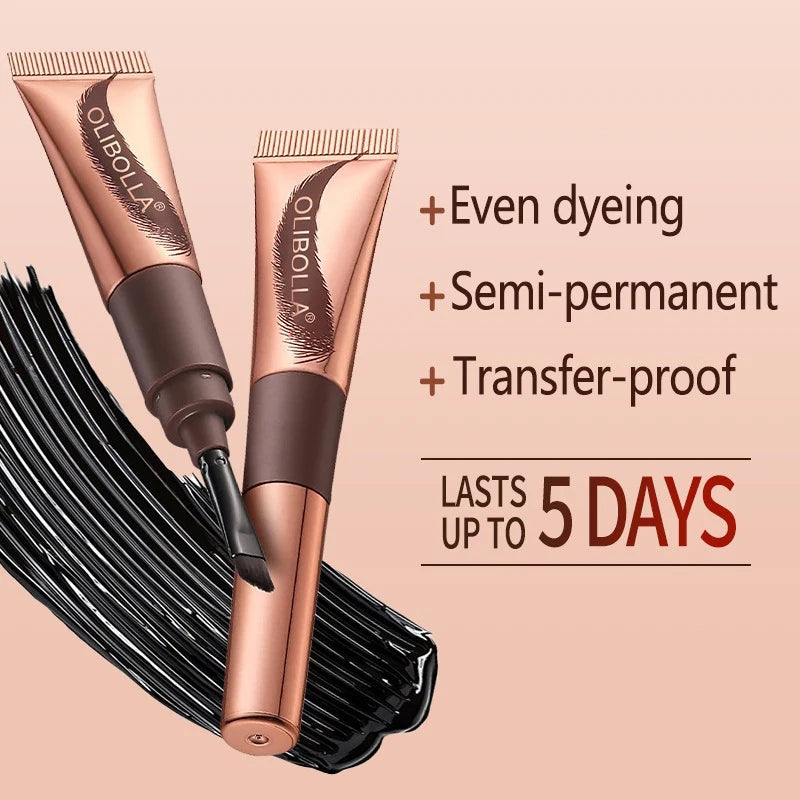 2 In 1 Last Up To 5 Day Tear-off Eyebrow Dyeing Cream With Brush-Waterproof Film-form Natural Wild Eyebrow Makeup Semi-permanent HIP