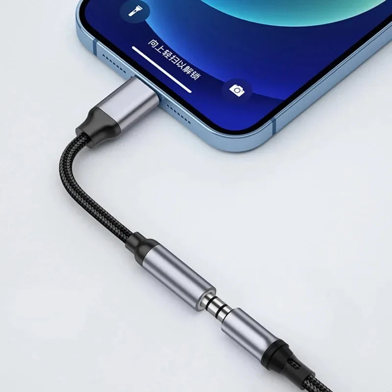 Lightning to 3.5mm AUX Headphone Adapter for iPhone Audio Cable Adapter HIP