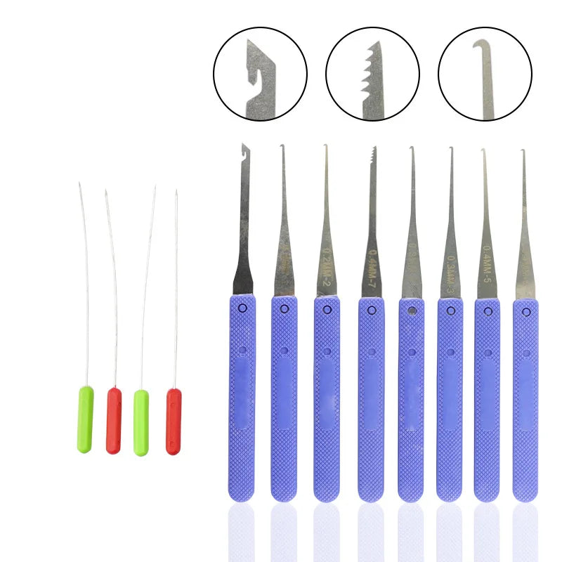12-Piece Lock Pick & Broken Key Extractor Kit | Hand Tools Lock Pick Kit HIP