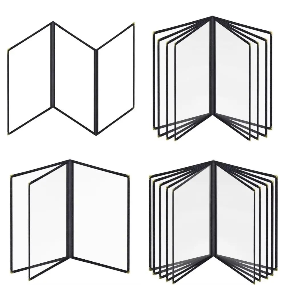 A4 Transparent PVC Menu Cover – Foldable Double Panel Holder Menu Cover Holder HIP