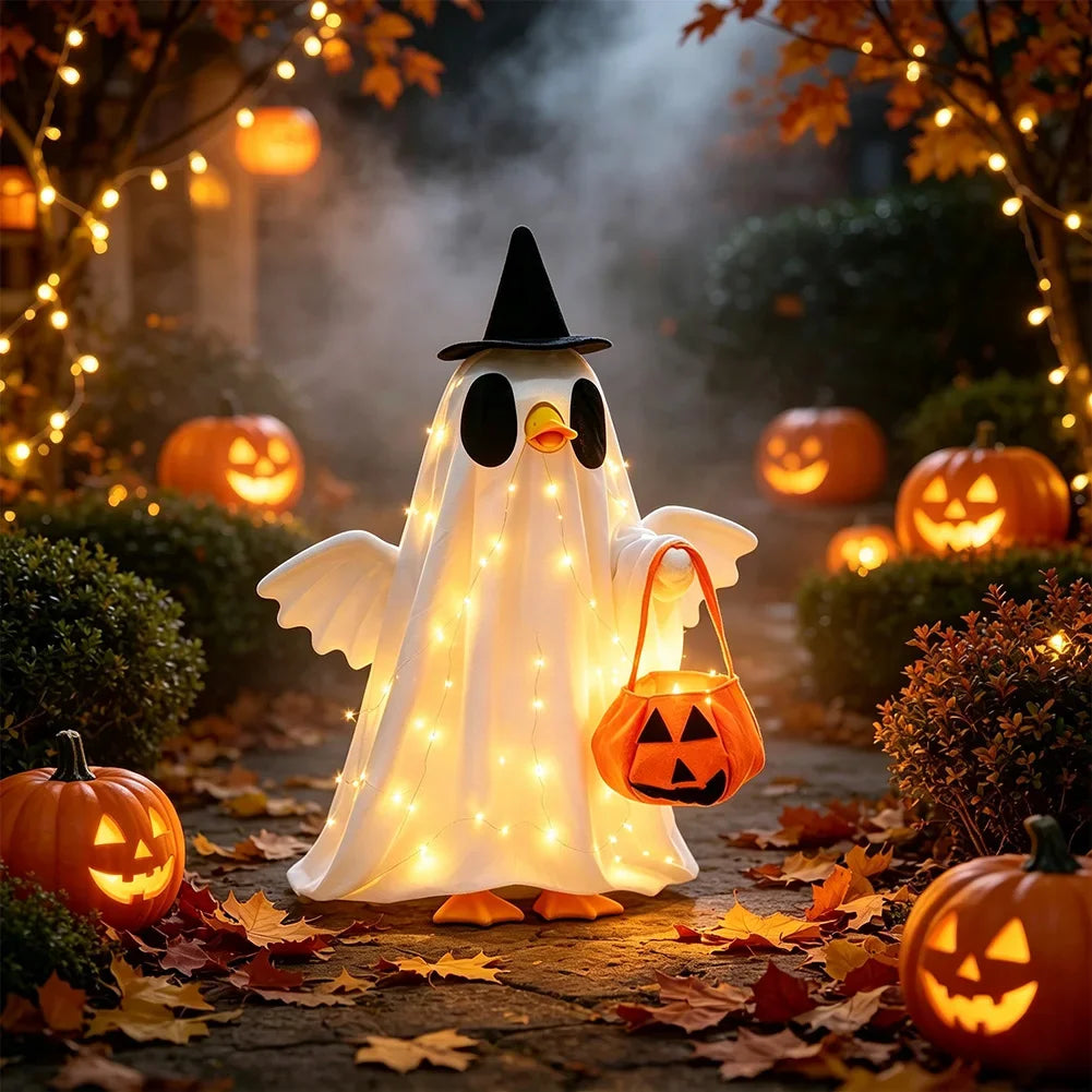 Halloween Luminous White Ghost Porch Goose Costume Pumpkin Ghost Wizard Costume Set Indoor Outdoor Haunted House Halloween Decor HIP