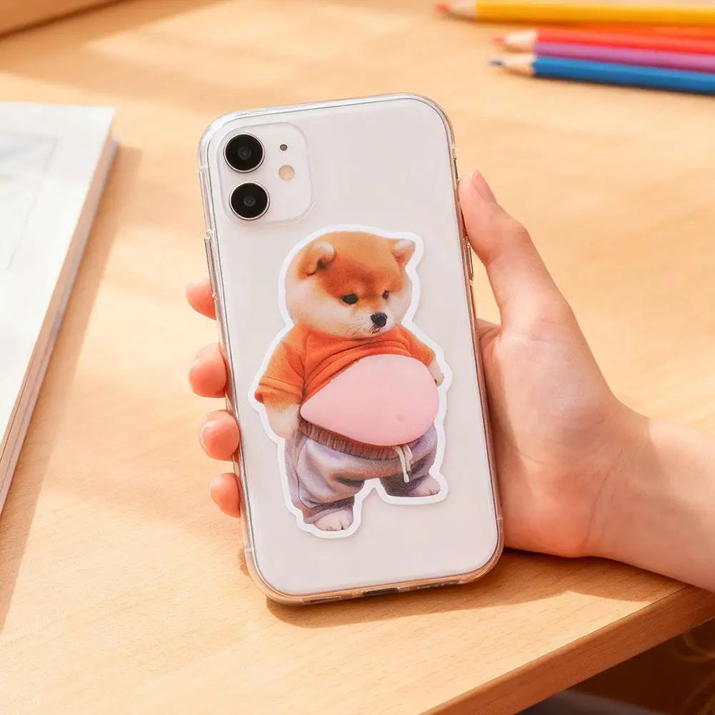 3D Shiba Inu Stickers Cute Puppy Sticker Squeezeable Phone Case Decoration Silicone Self-Adhesive Festival Supplies HIP