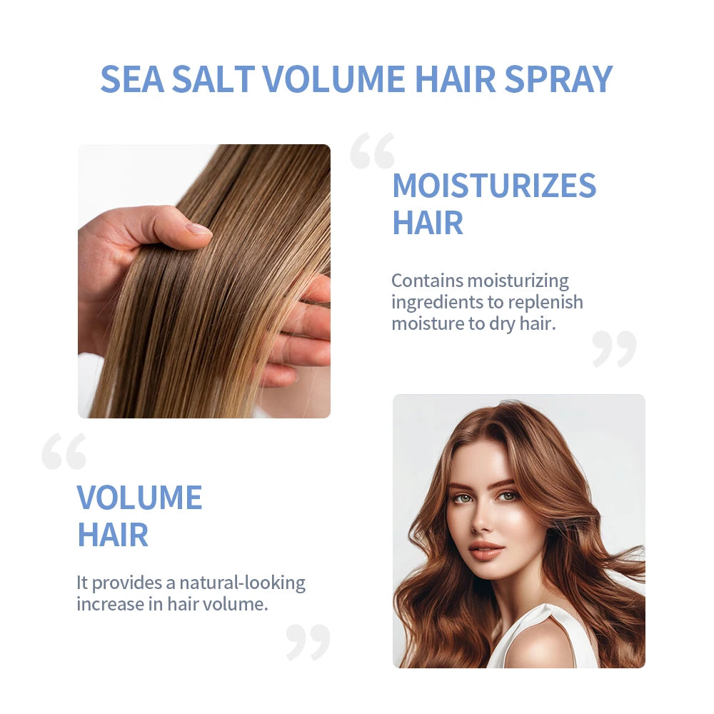 Volumizing Sea Salt Hair Spray Dry Shampoo Anti-Frizz Detangler Long Lasting Hair Styling & Care Product HIP