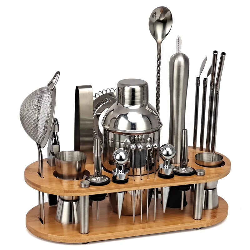 23-Piece Stainless Steel Cocktail Shaker & Bartender Kit Cocktail Shaker Set HIP