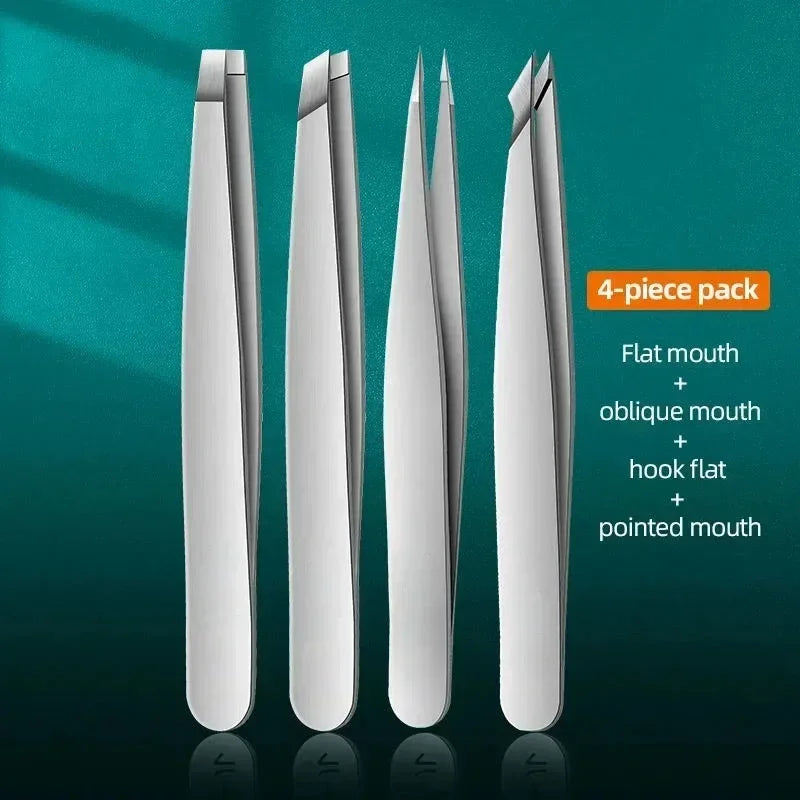 RUZOFO 4-Piece Stainless Steel Eyebrow Tweezer Set Eyebrow Tweezer Set HIP
