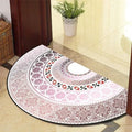 Semi-Circular Non-Slip Doormat – Vintage Floral Mosaic Mat Semi-Circular Floor Mat HIP 1 40x60cm-Felt
