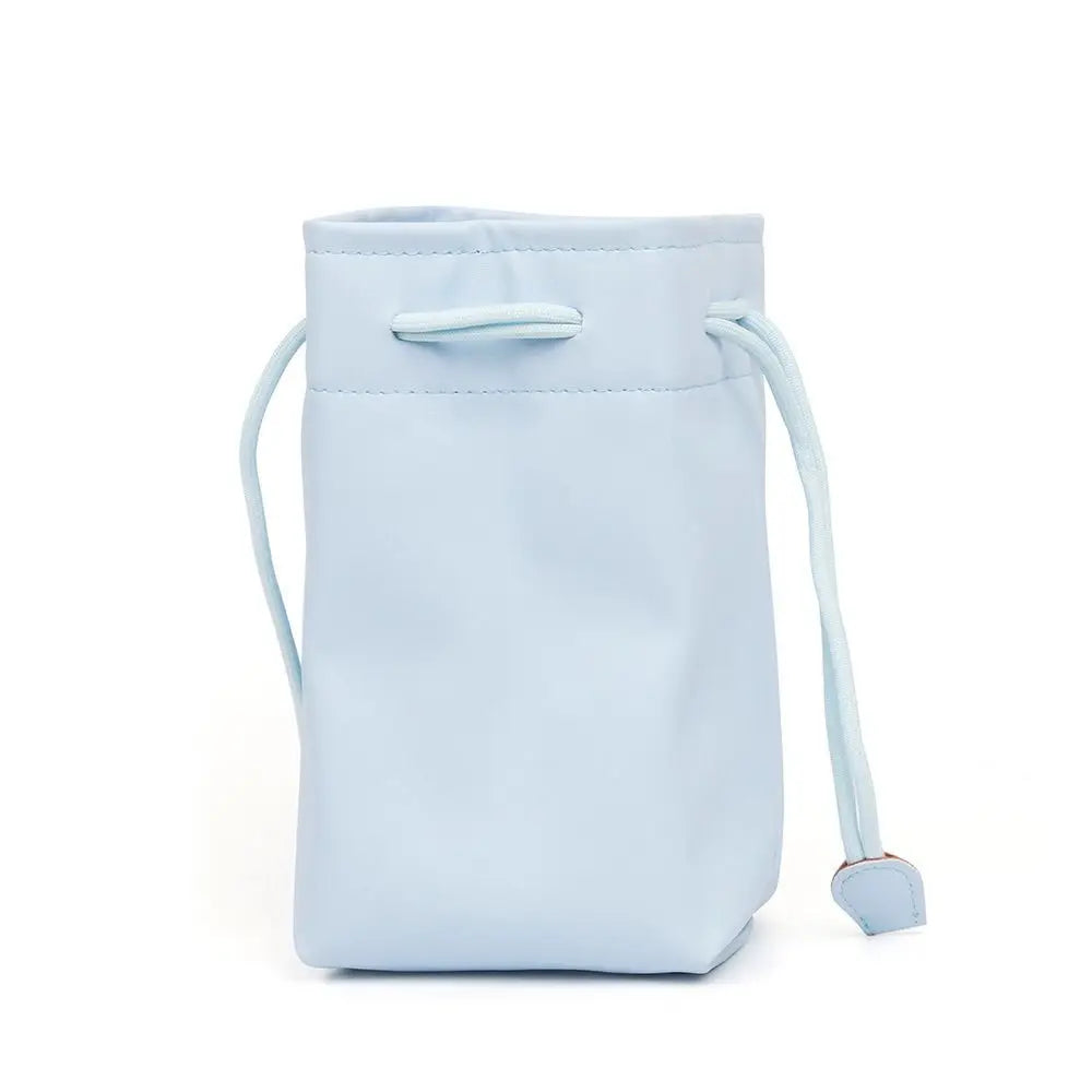 PU Leather Drawstring Bag for Instax Mini – Waterproof Case Camera Storage Bag HIP Blue