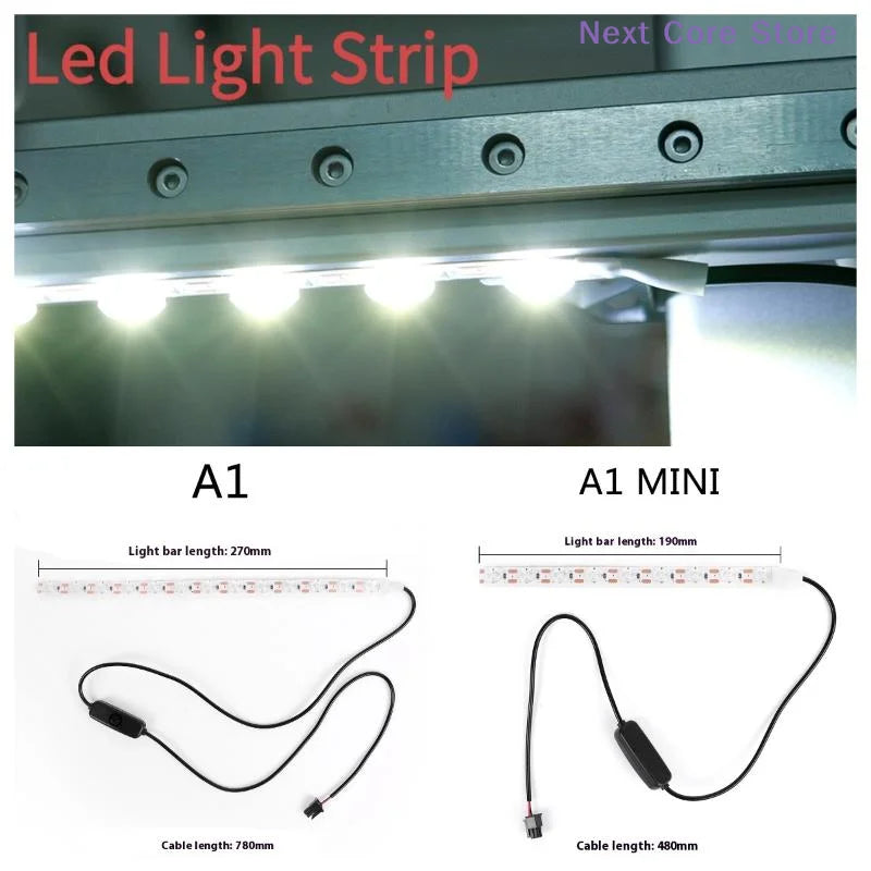 LED Light Strip for Bambu Lab A1 & A1 Mini – Ra95 24V White 3D Printer LED Strip HIP