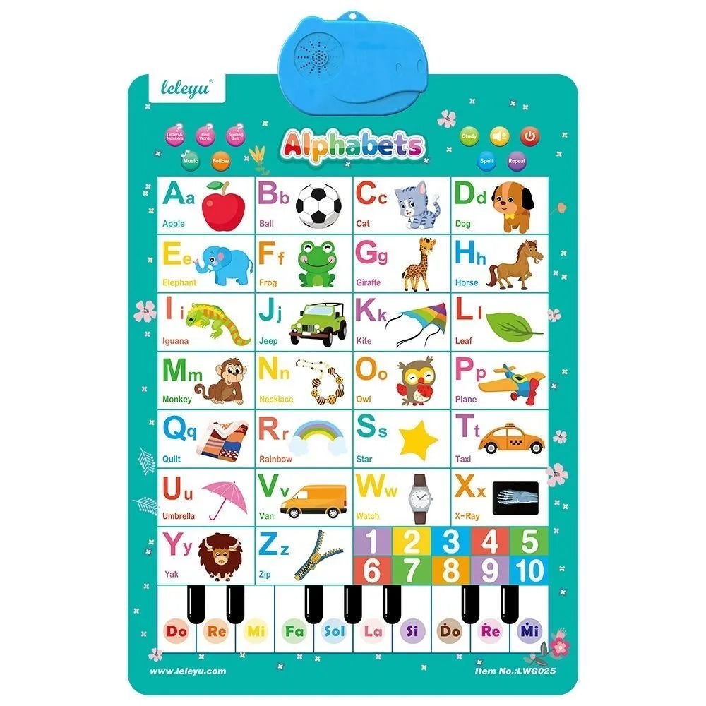 Interactive Electronic Alphabet Wall Chart | Piano Learning Poster Educational Learning Toy HIP Beige