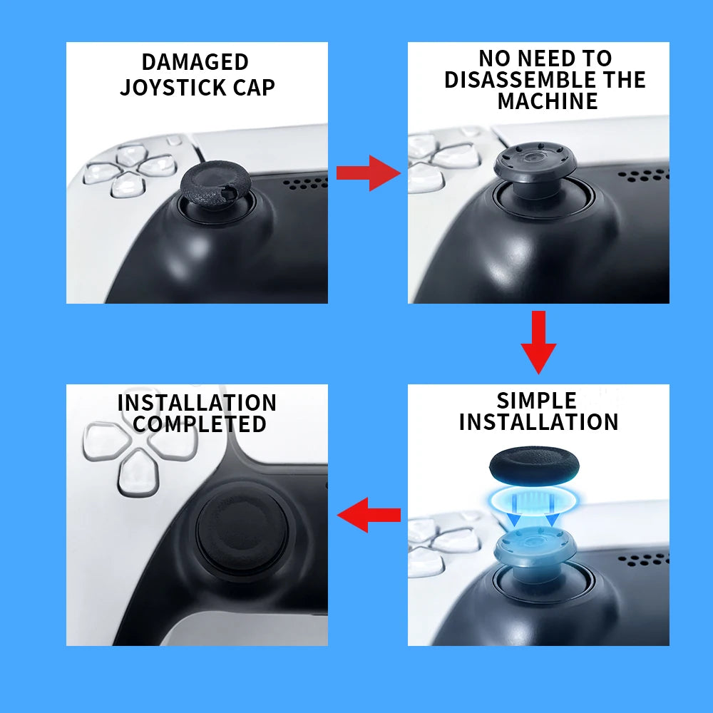 Silicone Thumbstick Caps for PS5 & PS4 – Anti-Slip Grip Covers Controller Grip Caps HIP