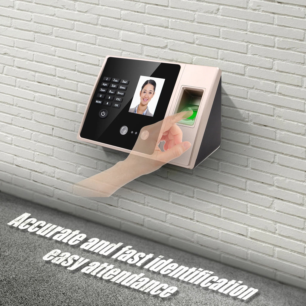 Intelligent Biometric Fingerprint Time Attendance Machine with HD Display Screen Time Clock Support Face Fingerprint Password HIP
