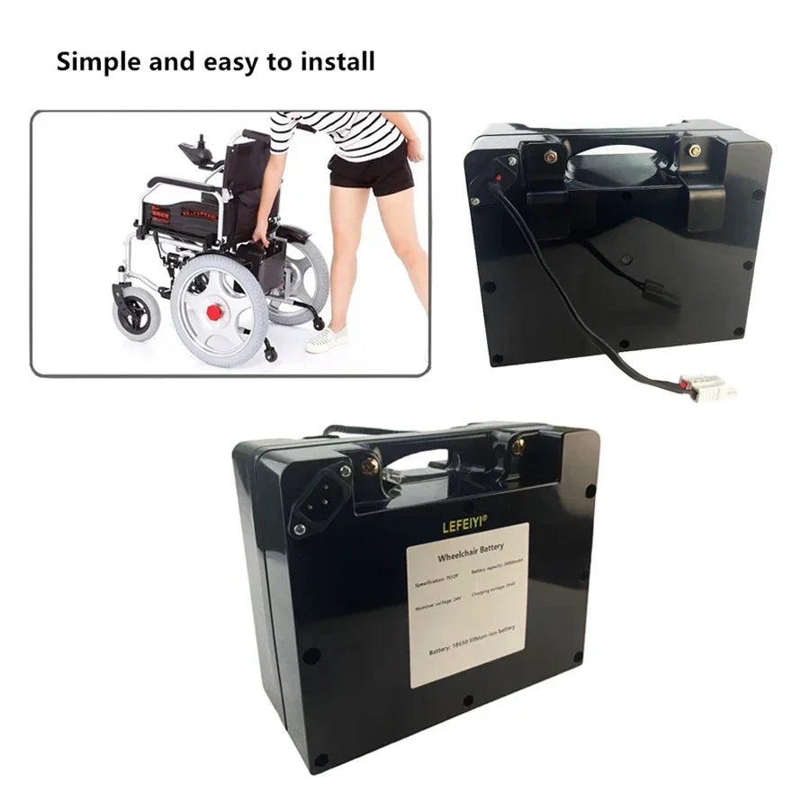 24V 30Ah Li-Ion Battery for Electric Wheelchair & Scooter Lithium-Ion Battery Pack HIP