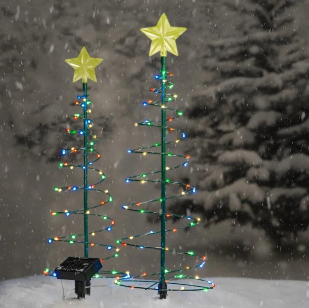 Christmas Tree Courtyard Lights Star Christmas Tree Decorative Light String LED Solar Powered Floor Plug in Light String Outdoor HIP