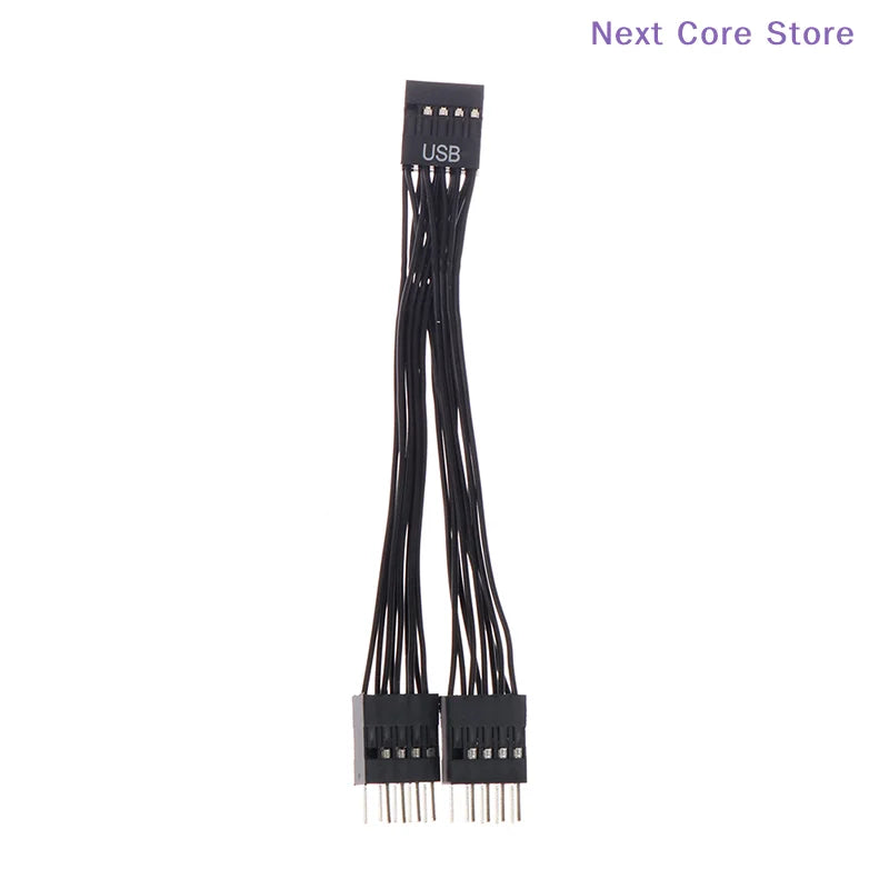 9-Pin USB Y Splitter Cable – 1 Female to 2 Male Motherboard USB Splitter Cable HIP