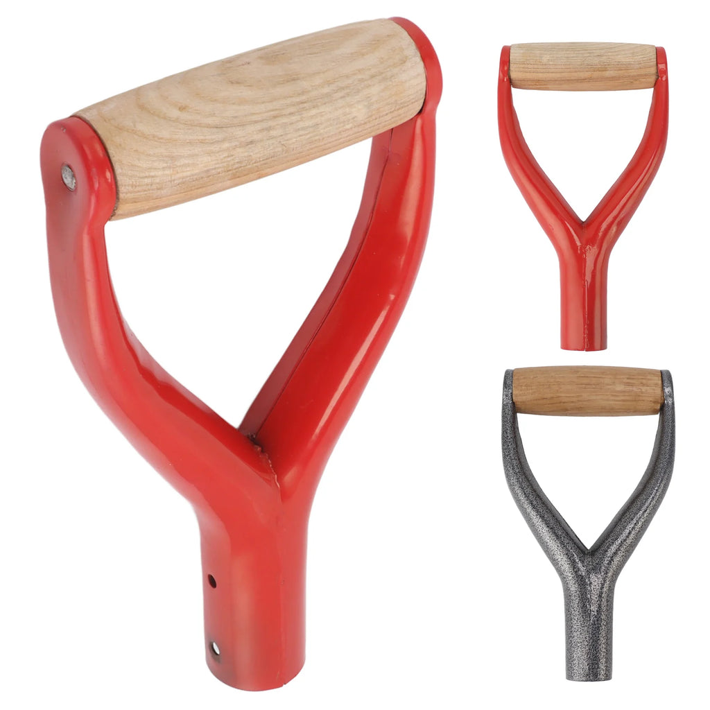 Shovel Handle Strudy Structure 12.22in Inside Diameter Ergonomic Design Spade Handle Y Shaped with Wooden Grip for Raking Tool HIP