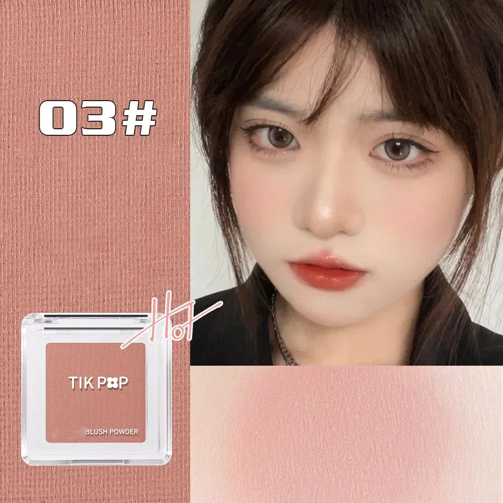Blush Blueberry Palette Face Mineral Pigment Cheek Blusher Powder Cosmetic Natural Contour Shimmer Highlight Cream Palette HIP 03Matte Peach Milk