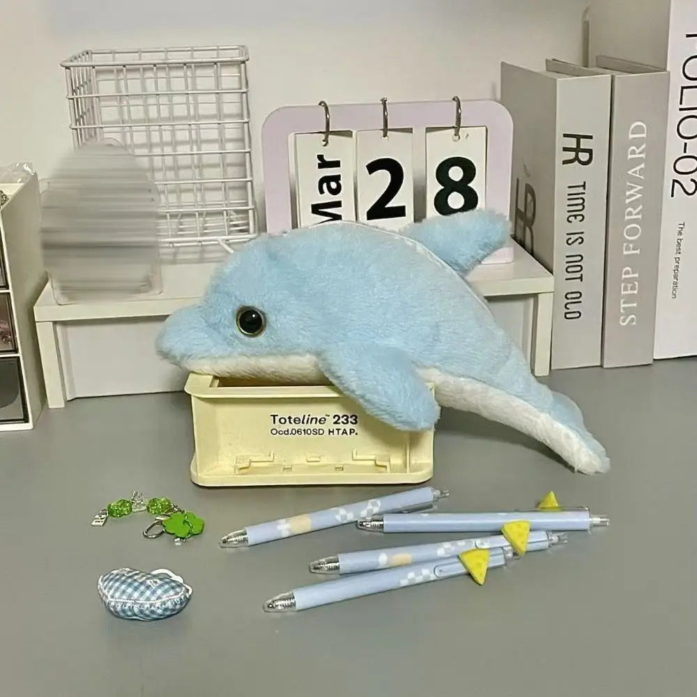Kawaii Marine Animal Plush Pencil Case – Whale, Shark & Dolphin Plush Pencil Case HIP