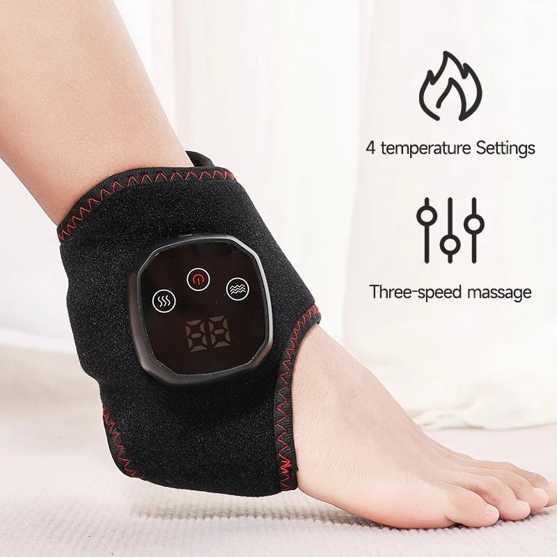 Cordless Heated Vibrating Foot & Ankle Massager Wrap Pad Foot Ankle Massager HIP