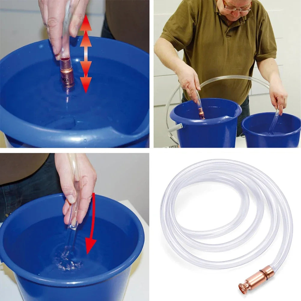 Manual Suction Pipe Gas Siphon Pump Fuel Water Shaker Siphon Safety Self Priming Hose Pipe Plumbing Hoses Transparent HIP