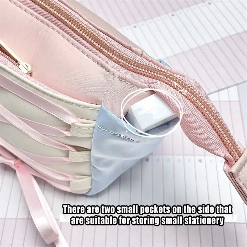 Pink Ballet Bow Pencil Case – Large Capacity Pen Bag Pencil Case HIP