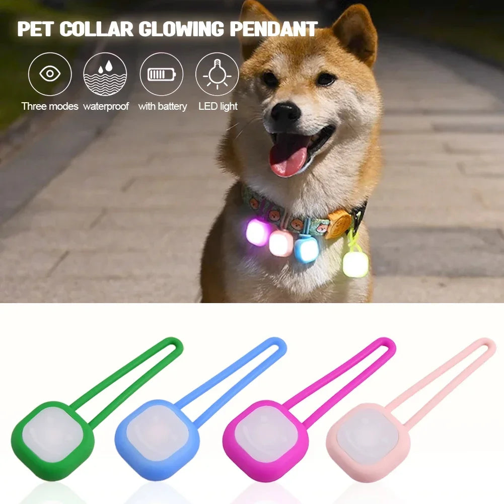 Dog Flashing Night Light Pet Collar Pendant Lighted Puppy Waterproof Led Safety Pet Pendant for Outdoor Hiking Training Walking HIP