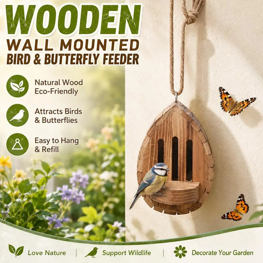 Butterfly House Butterfly Habitat Garden Wooden Butterfies Houses with Feeder Hanging Garden Decoration Natural Nesting Box HIP