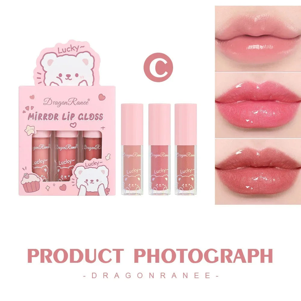 Dragon Ranee 3-Pc Mirror Lip Gloss Set | Pearl Shimmer Glaze Mirror Lip Gloss Set HIP