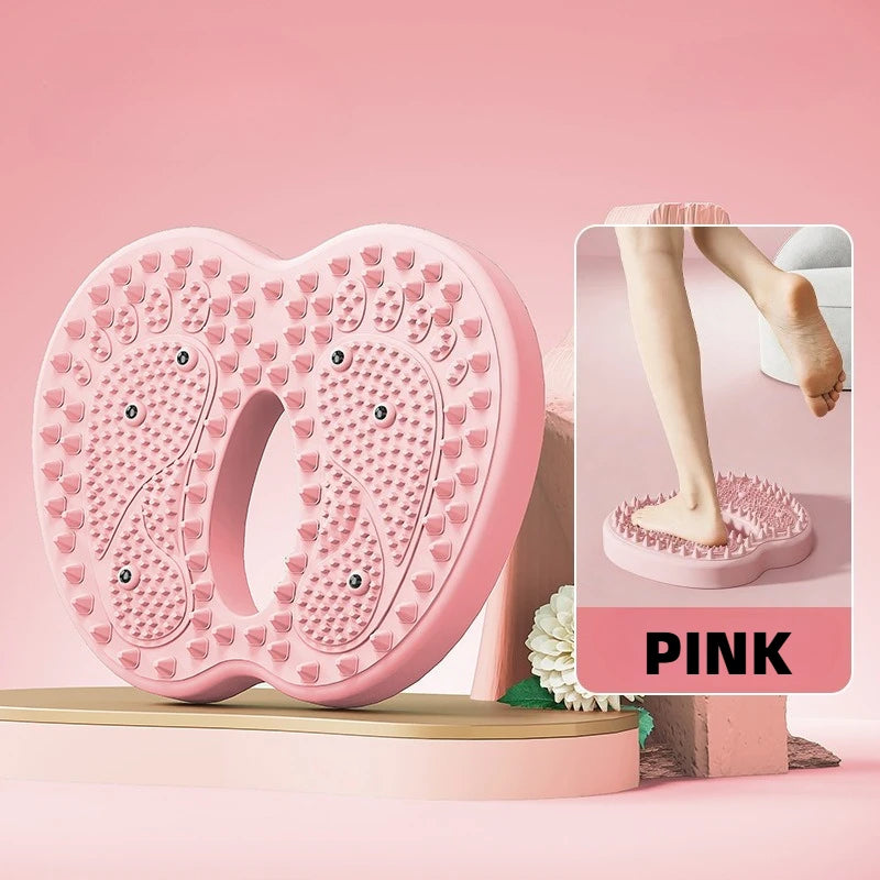 Household Inflatable Foot Massager Anti-slip Magnet Stone Stepper Pad Pressure Points Slimming in Situ Sports Fitness Equipment HIP pink No plug