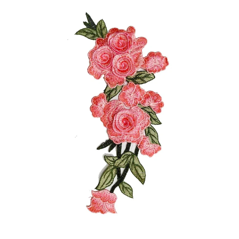 1PC Rose Embroidered Sewing on Patches Flower Patch Stickers for Clothes Badge Sewing Fabric Applique Supplies 13 Kinds HIP