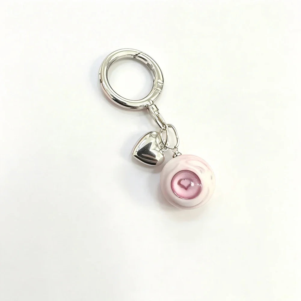 1Pc Funny Demon Eye Keychain Gothic Resin Material Goth Style Eyeball Charms Halloween Keychain Handmade Unique Cool Ornament HIP