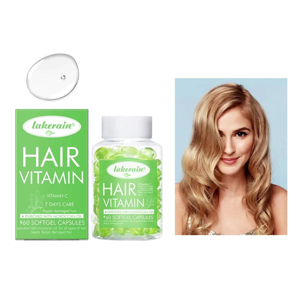 Hair Treatment Serum&Hair care capsules Comfort Hair Care Vitamin Oil Multi-functional Strengthening Smoothing Hair Care Liquid HIP 4Light green
