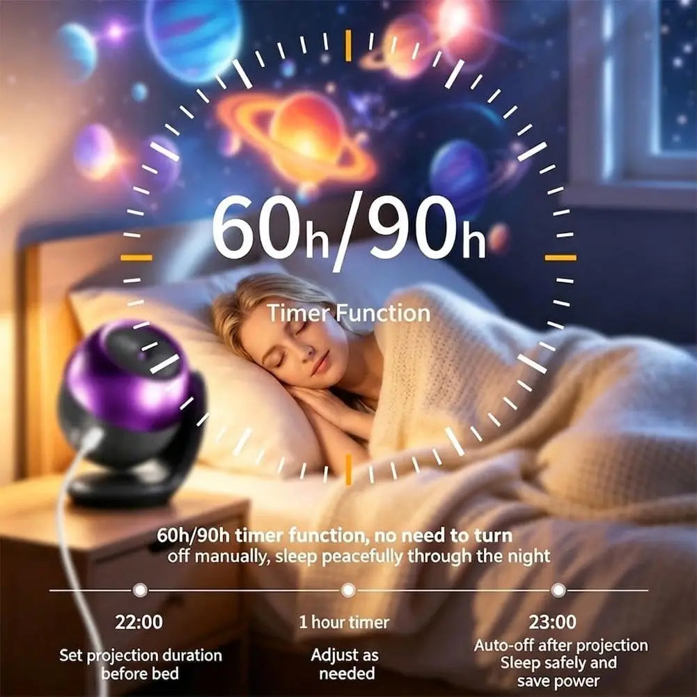 2026 Starry Ocean Galaxy Projector Night Light Auto Timer 24 Patterns 360° Rotatable Lamp with Sleep Sounds Kids Bedroom Decor G HIP