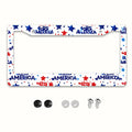 Metal License Plate Frame – Patriotic Star Pattern | Universal Fit License Plate Frame HIP 1