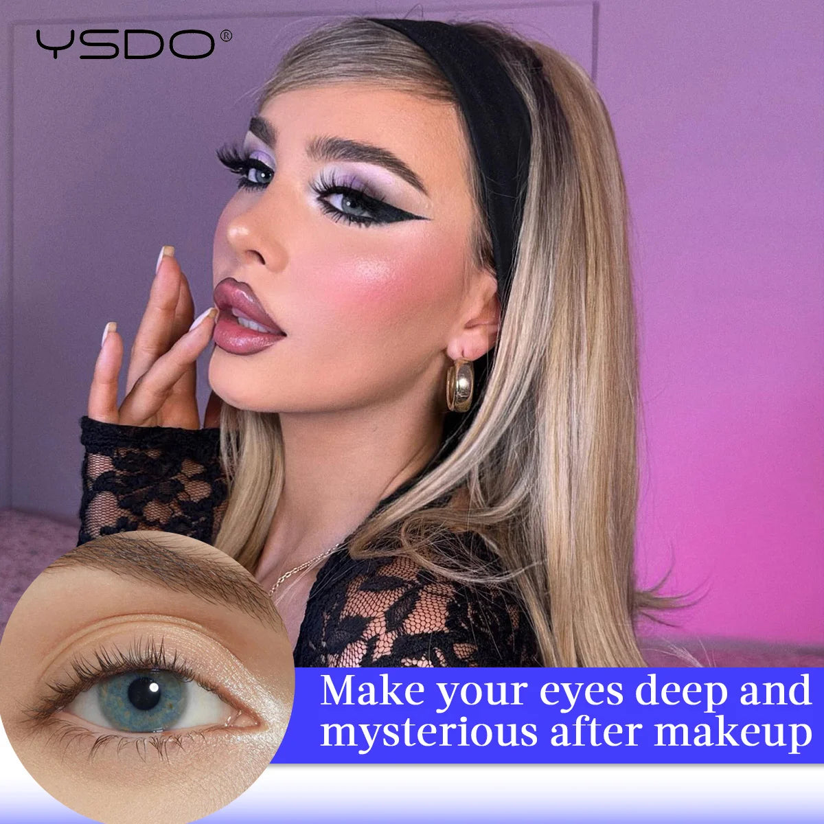 YSDO Upgrade Magnetic False Eyelashes With Tweezers Set 1 Pair Eyelash Extension 3D Natural Lashes 3-Step Press On False Eyelash HIP