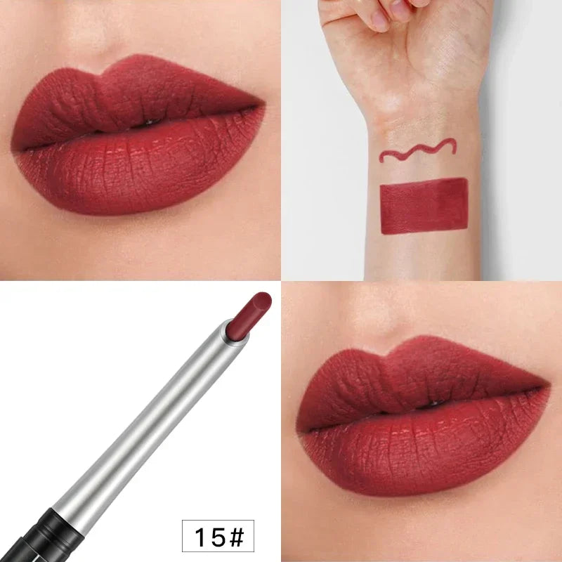 17Colors Portable Matte Pencil Lipstick Natural Long-lasting Waterproof Moisturizing Pen Lip Liner Makeup For Women HIP 15